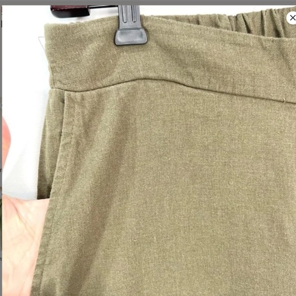 Cristina B Linen Blend Straight Leg Pull On Pants - Picture 6 of 9